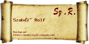 Szabó Rolf névjegykártya