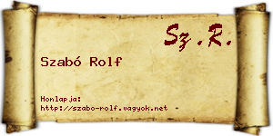 Szabó Rolf névjegykártya